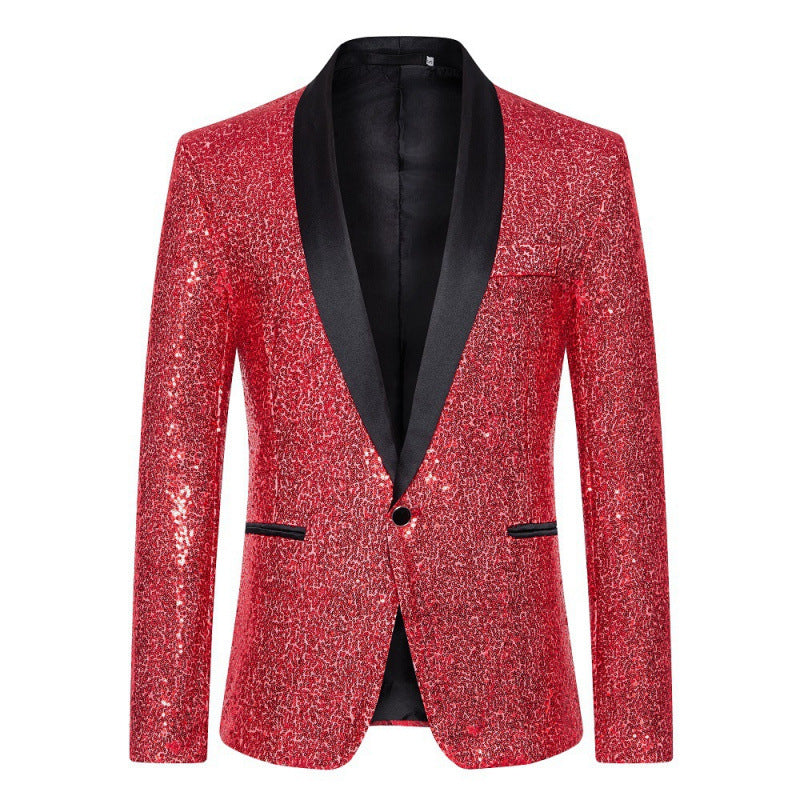 Glitzernder Herren Blazer Paillettenjacke Elegant