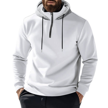 Herren Hoodie Sportlich Halbzip Kapuze Modern