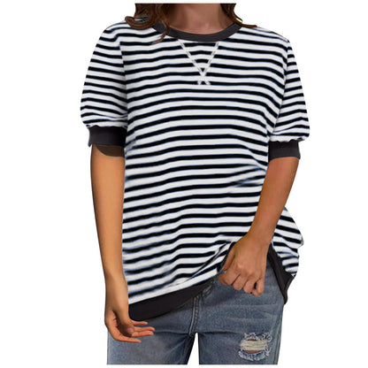 Damen Oberteil Streifenshirt Lässig Modern