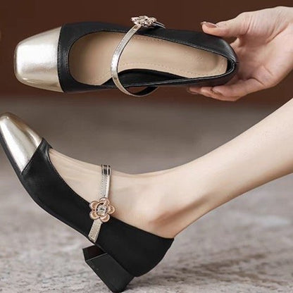 Elegante Damen Ballerinas mit Riemen Glänzend Damen Schuhe
