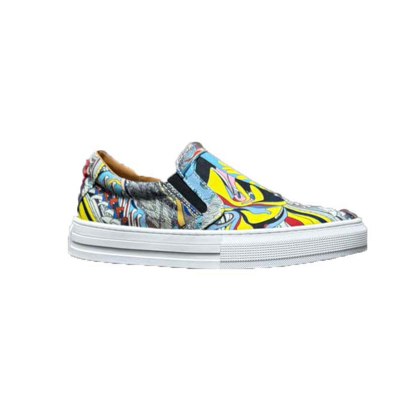 Damen Sneaker Slip-On mit buntem Grafik-Design