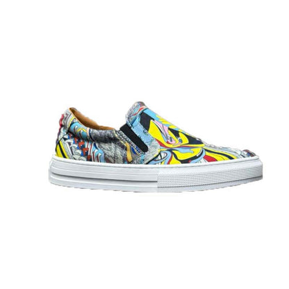 Damen Sneaker Slip-On mit buntem Grafik-Design