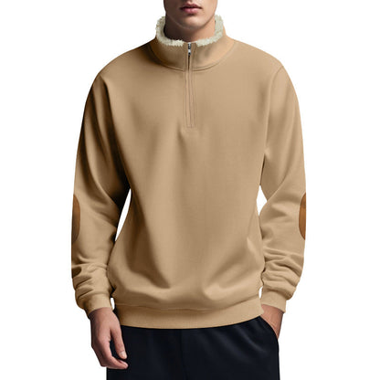 Herren Fleece-Shirt Stehkragen Warm Modern