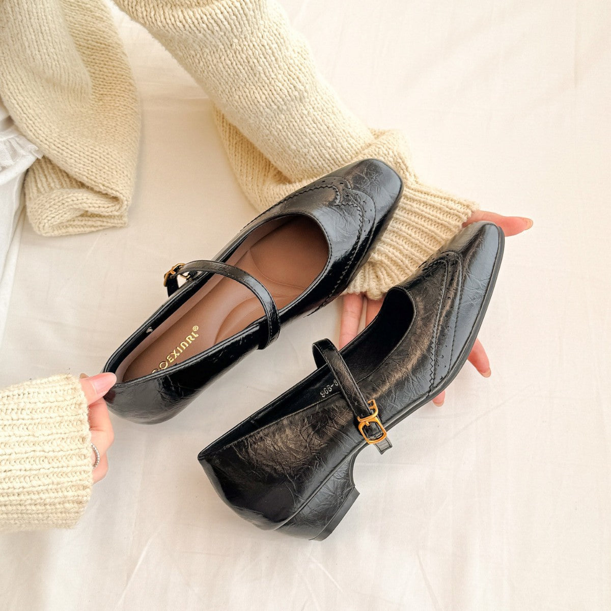 Damen Ballerinas Elegantes Riemchen Schuhe Frauen
