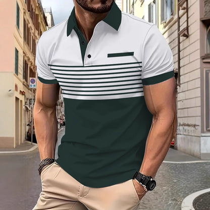 Herren Poloshirt Streifen Modern Stilvoll - BerlinGlamour