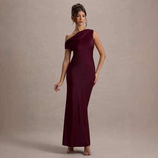 Elegantes Abendkleid Damen Asymmetrisch Figurnah - BerlinGlamour
