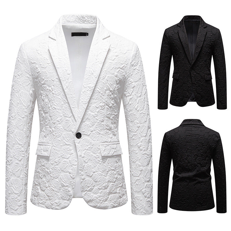 Herren Blazer Elegant Blumenmuster Modern Slimfit