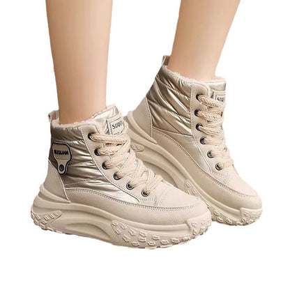 Damen Sneaker Winter Warm Hochgeschnürt