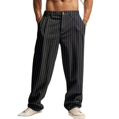 Herren Sommerhose Streifen Leicht Lockere Passform