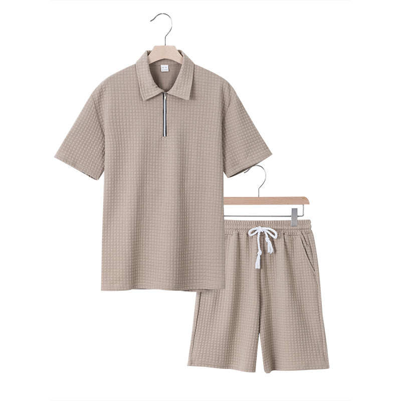 Herren Kurzarm Set Elastisch Modern Strukturiert