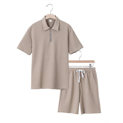 Herren Kurzarm Set Elastisch Modern Strukturiert
