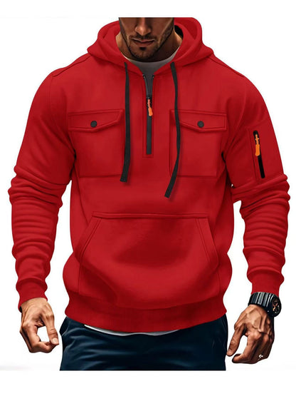 Herren Hoodie Funktionsjacke Mit Taschen Sportlich Modern
