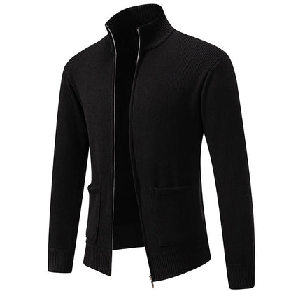 Herren Strickjacke Lässig mit Kragen und Taschen