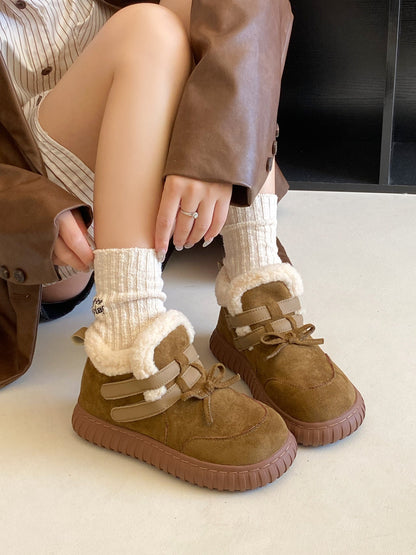 Damen Winterboots Bequem Rutschfest mit Weichem Kunstfell