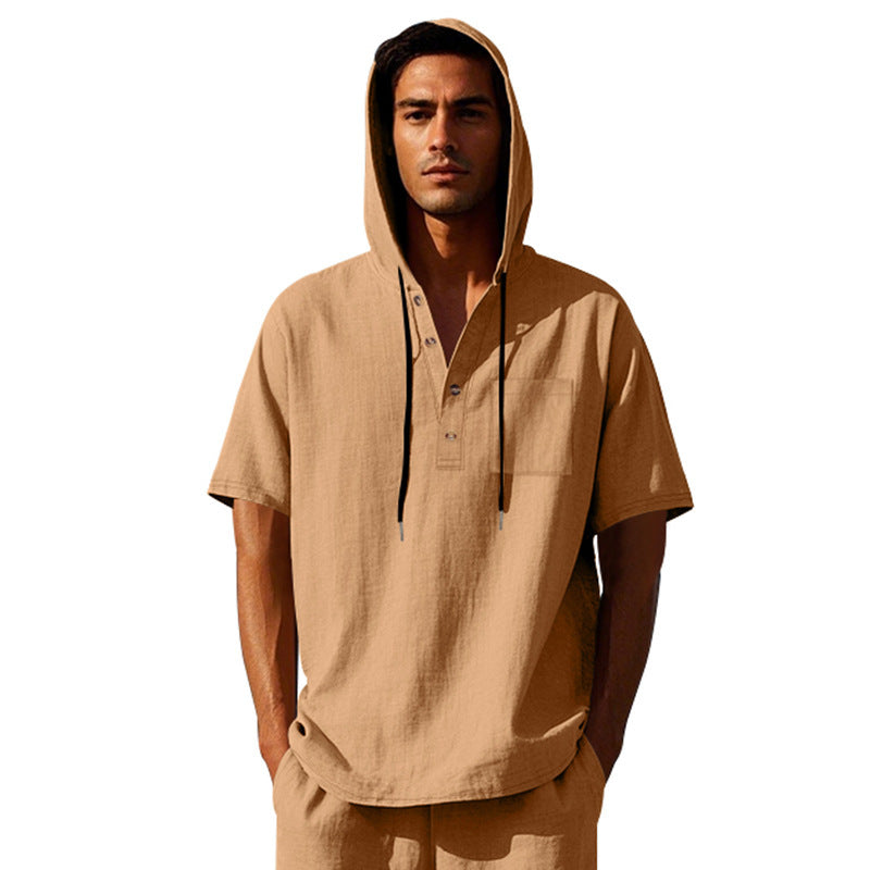Herren Kapuzenpullover Mit Knöpfen Stylish Modern