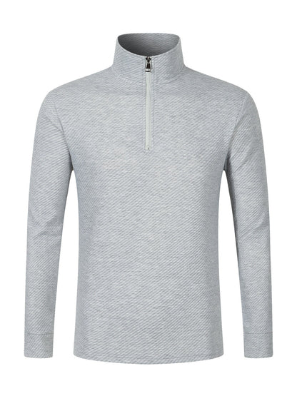 Herren Langarmpullover Funktionell mit Halbzipper und Strukturdesign
