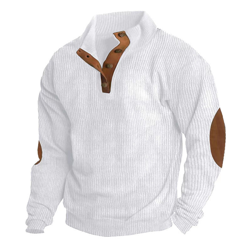 Herren Kapuzenpullover Strukturiert Lederoptik Modern