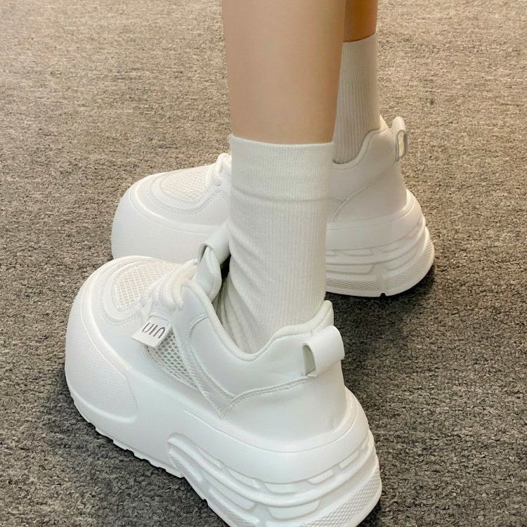 Damen Sneaker Chunky Glänzend Dämpfend Komfort