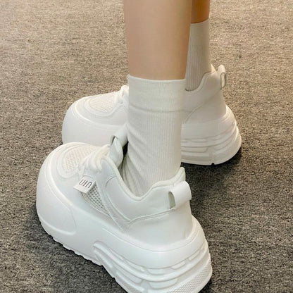Damen Sneaker Chunky Glänzend Dämpfend Komfort