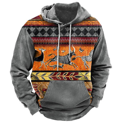 Männer Pullover Kapuze Western Design Cowboy Style