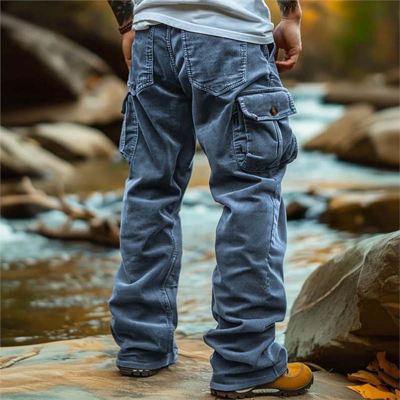 Herren Cargo-Jeans Vieltaschen Praktisch Bequem