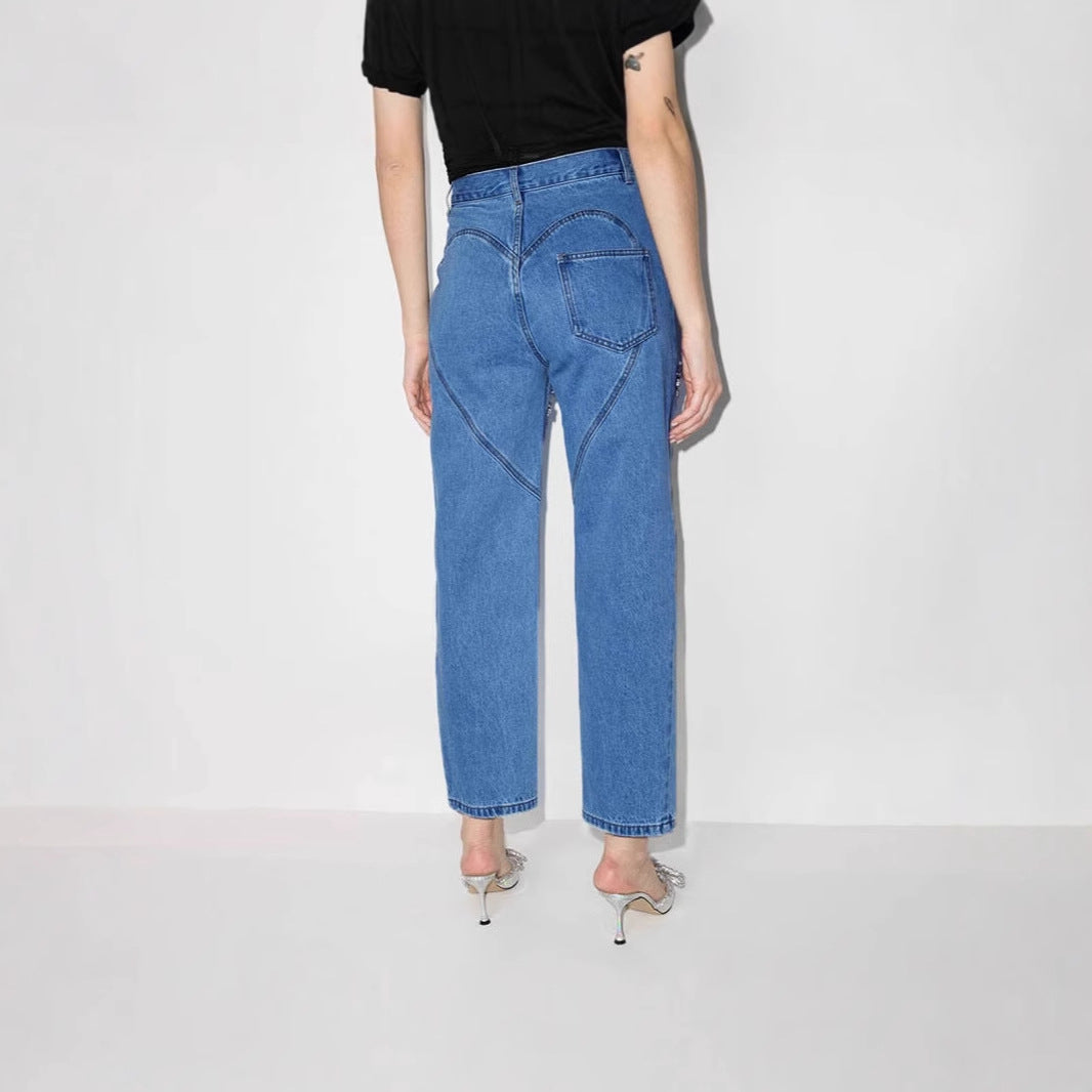 Damen Jeans Mit Cutouts Glitzernd Damenjeans Trendy