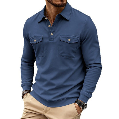 Herren Poloshirt Modern mit Brusttaschen Schnitt