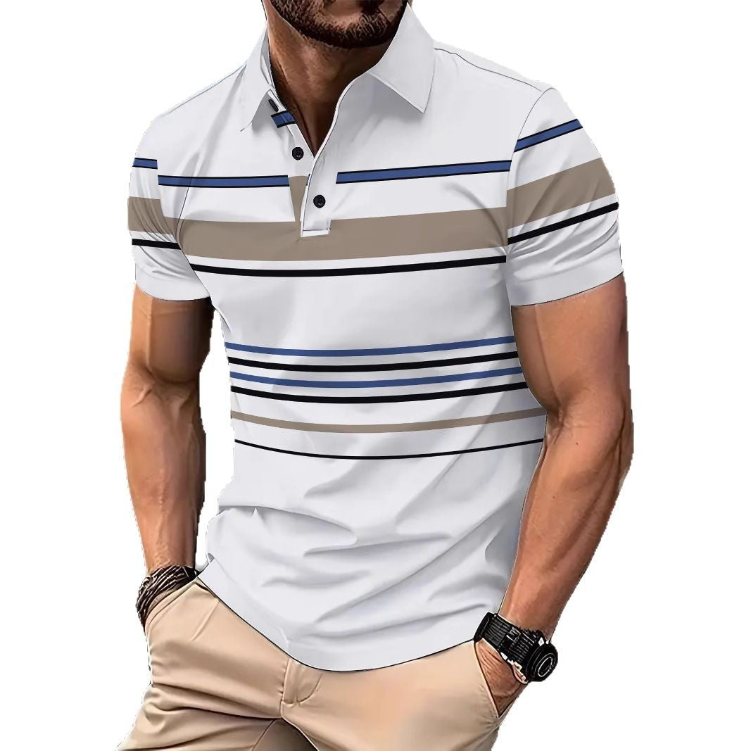 Herren Polohemd Streifenmuster Modern Slimfit