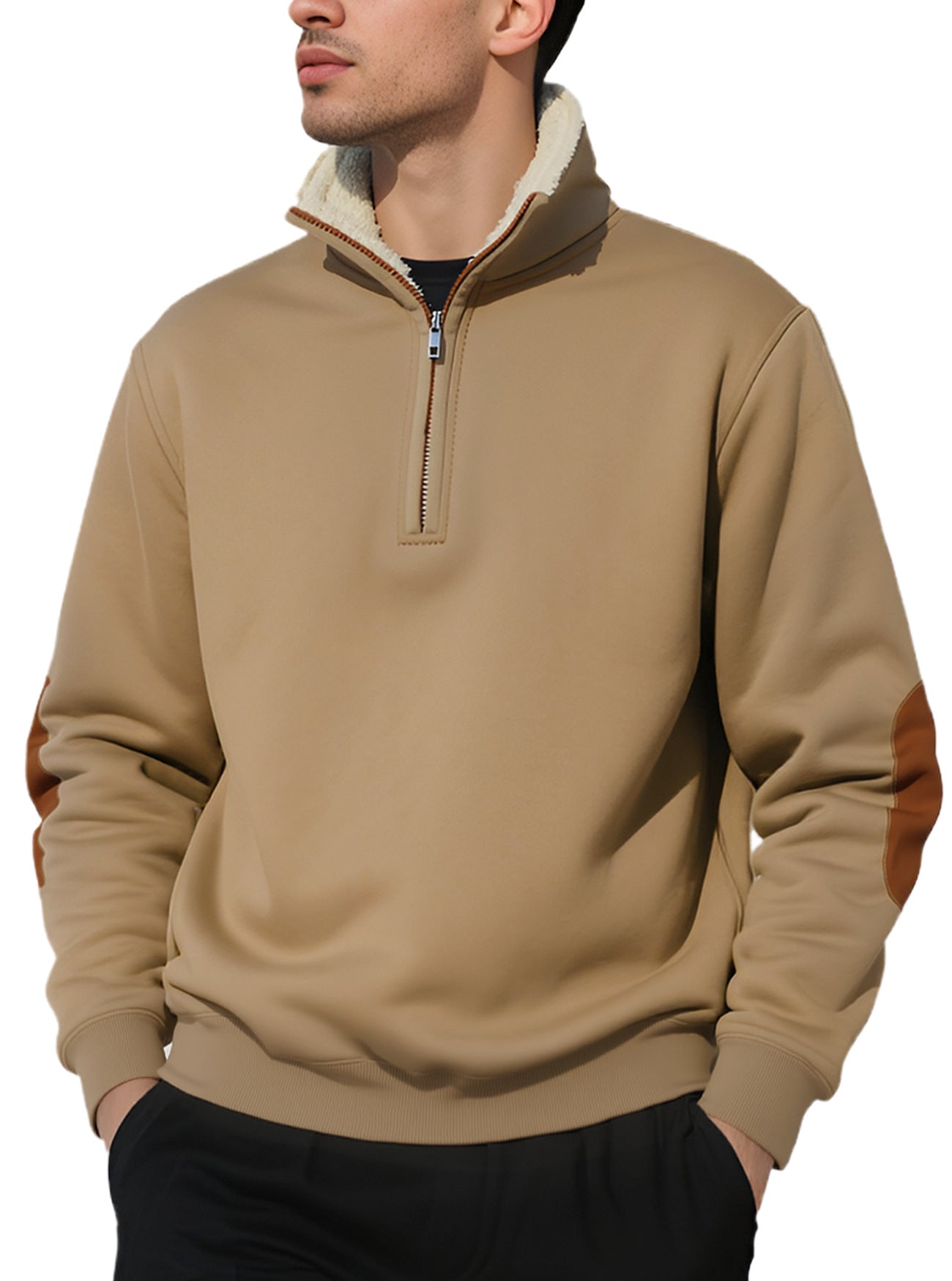 Herren Kapuzenpullover Weich Fleece Mit Reißverschluss