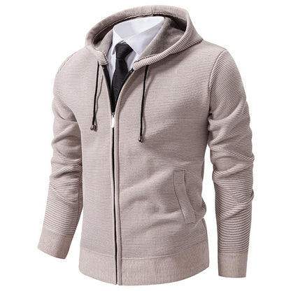 Herren Strickjacke Modern mit Kapuze Elegante Design - BerlinGlamour