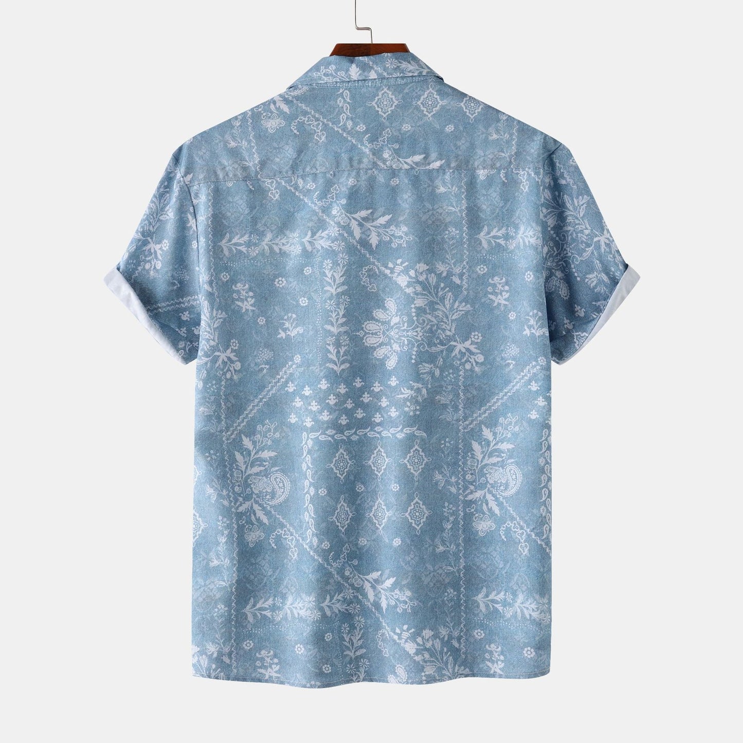 Herren Kurzarmhemd Modern Floral Leger