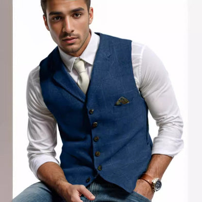 Herren Leinenweste Elegant Sommer