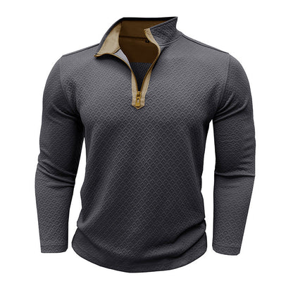 Herren Langarm-Pullover Stehkragen Hochwertig Modern