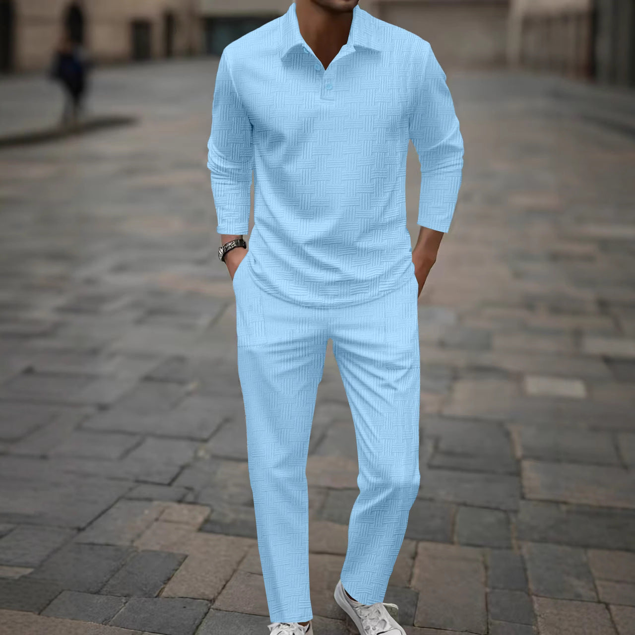 Herren Freizeitanzug Elegant Bequem Strukturiert - BerlinGlamour