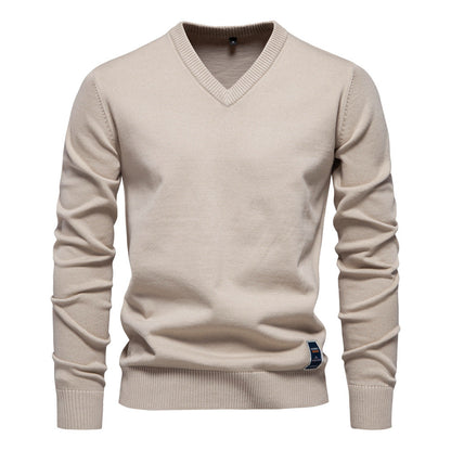 Herren Strickpullover V-Ausschnitt Fein Gestrickt Modern