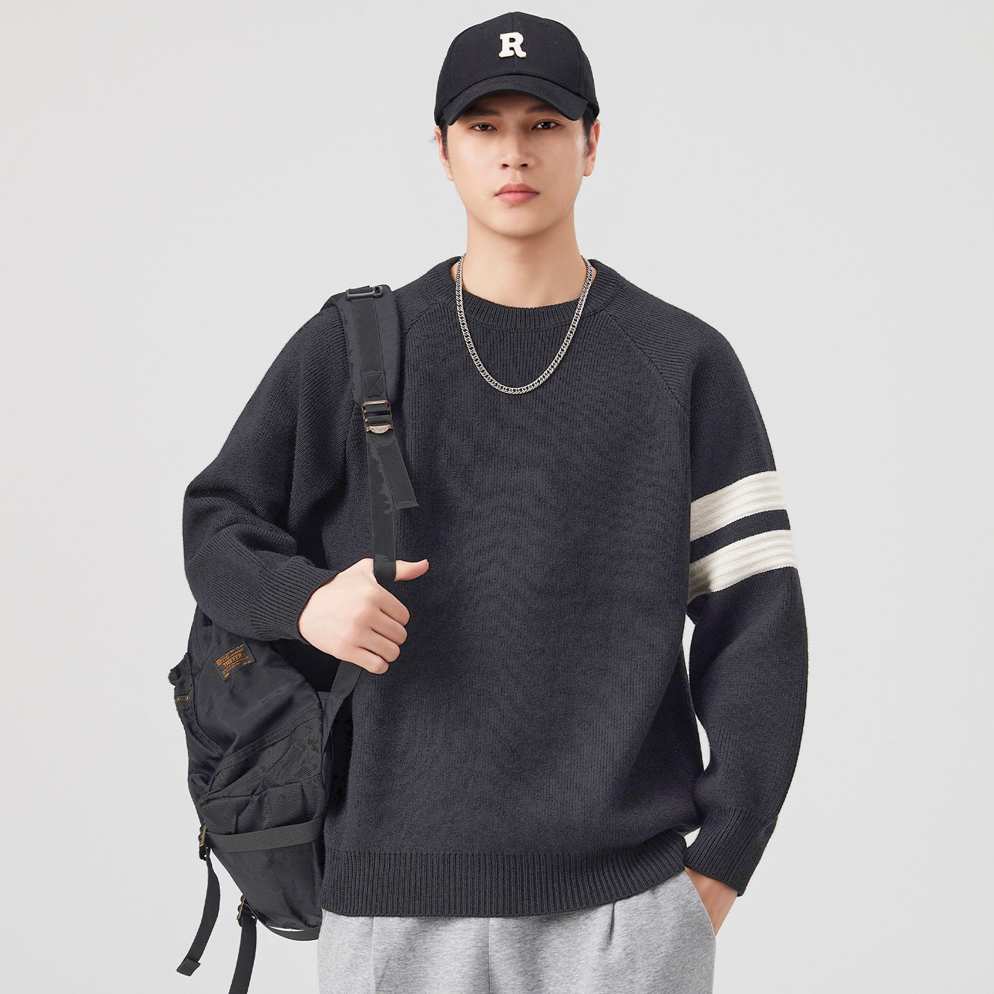 Herren Sweatshirt Lässig Sportlich Streifen