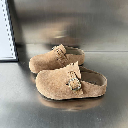 Damen Clogs Wildleder Schnalle Bequem Größe - BerlinGlamour