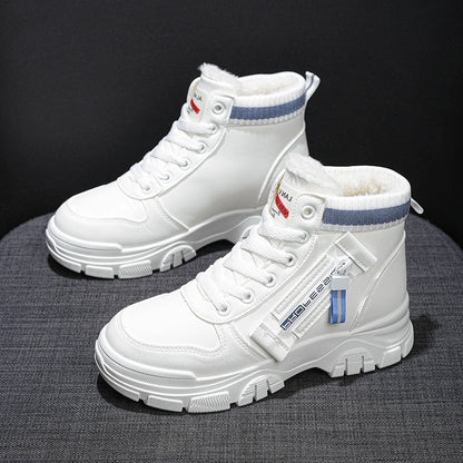 Damen Winterstiefel Warm Schnittig Schwarz