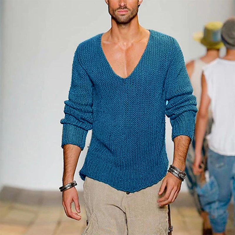 Herren Strickpullover V-Ausschnitt Modern Elegent
