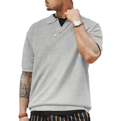 Herren Polohemd Modern Strukturiert Freizeit Style