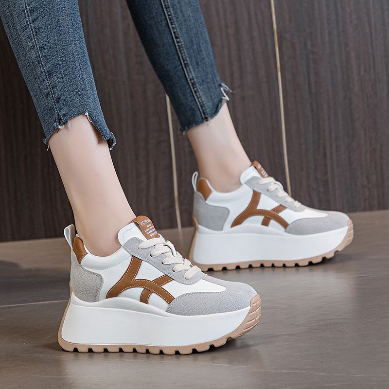 Damen Plateau Sneaker Sportlich Bequem Rutschfest