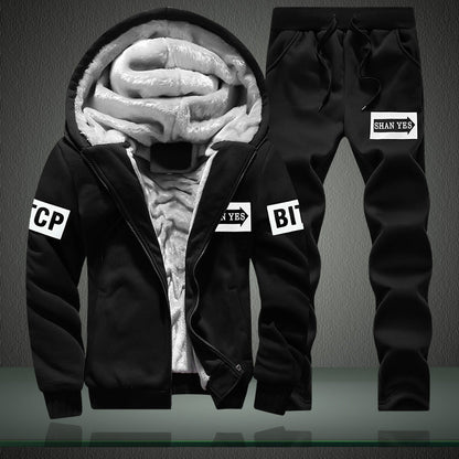 Herren Trainingsanzug Sportlich Warm mit Fleecefutter - BerlinGlamour