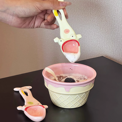 Keramiklöffel Lustig Frosch Dekoration Langgriff