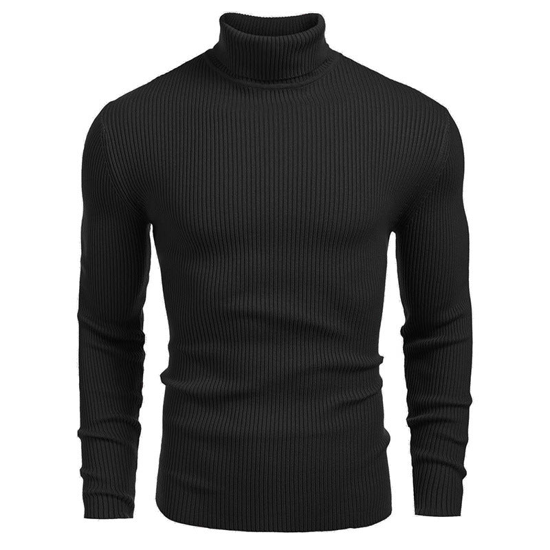 Herren Stehkragenpullover Feinripp Optik Elegant - BerlinGlamour