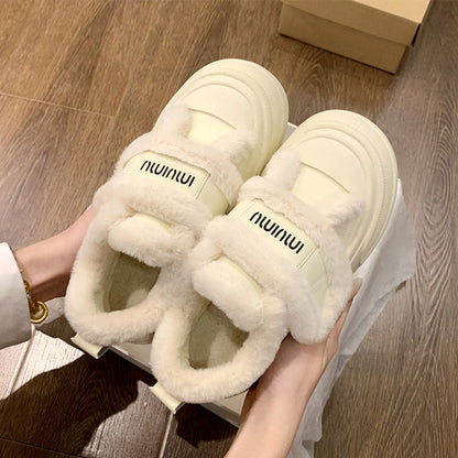 Damen Sneaker Flauschig Modisch Klettverschluss Weich