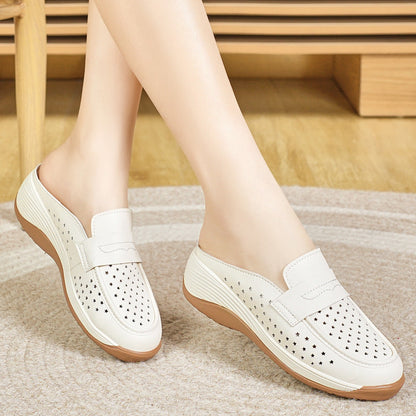 Damen Clogs Bequem atmungsaktiv Leder Schwarz - BerlinGlamour