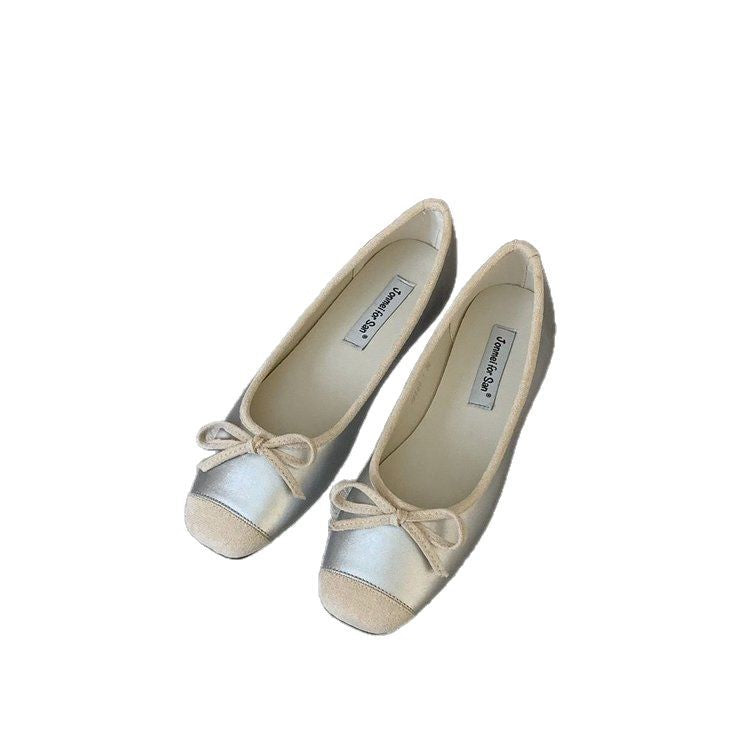 Damen Ballerinas Weich Bequem Mit Schleife Elegant