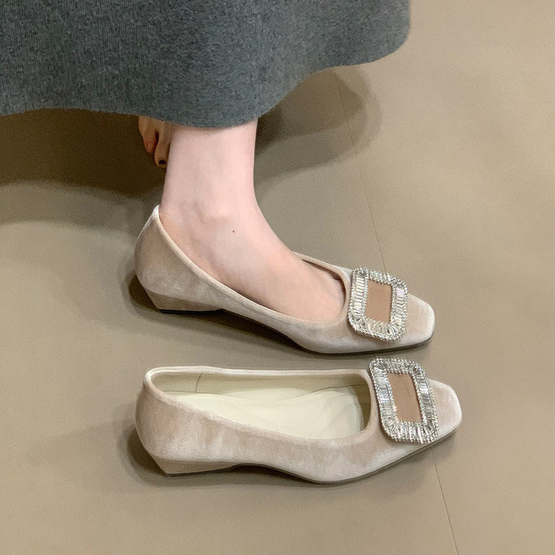 Damen Ballerinas Schimmernde Schuhe Elegant Mit Schmuckdetail