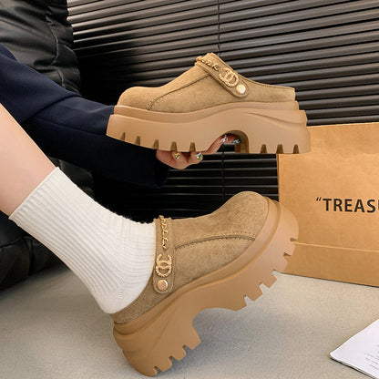 Damen Clogs Rutschsicher Trendig Logo Plattform