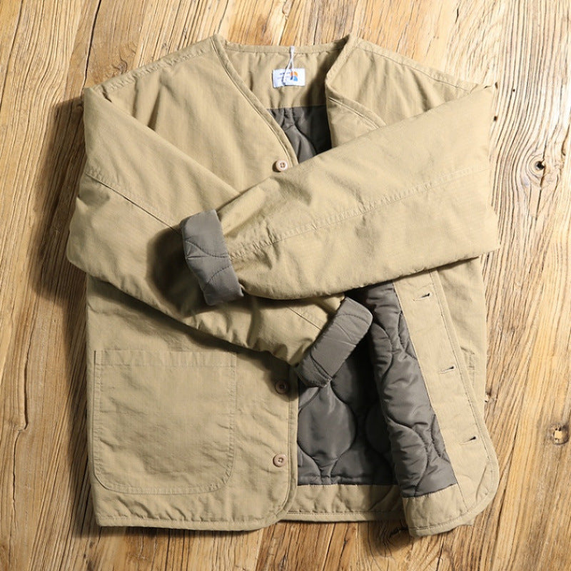 Herren Steppjacke Warm mit Kragen und Weichem Innenfutter